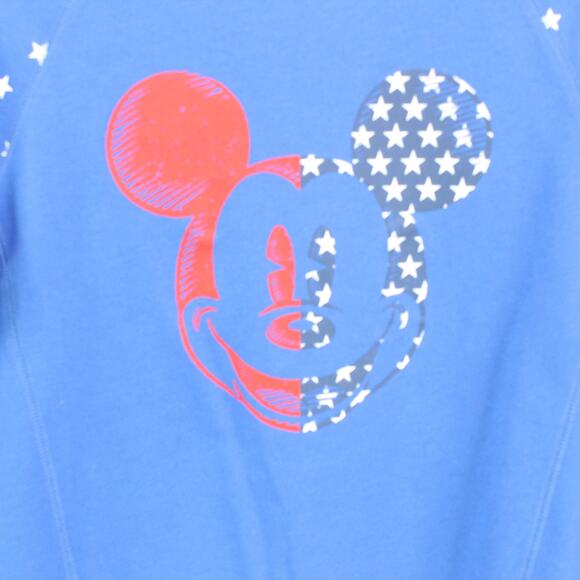 DISNEY Blue Stars Patriotic Mickey Round Neck Pullover Sweater - Picture 6 of 9
